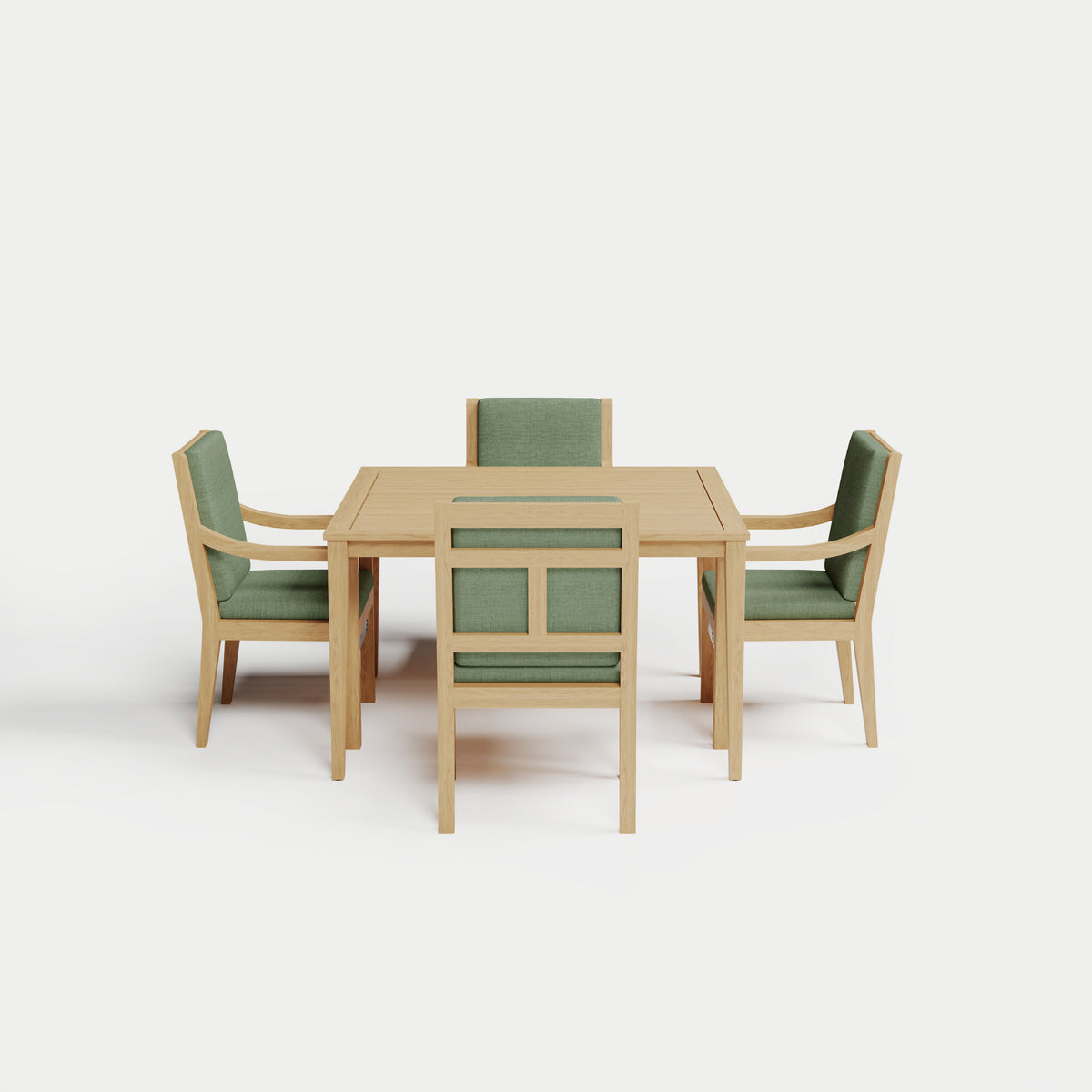 Heated Dining Set - Square Table + 4 Armchairs 