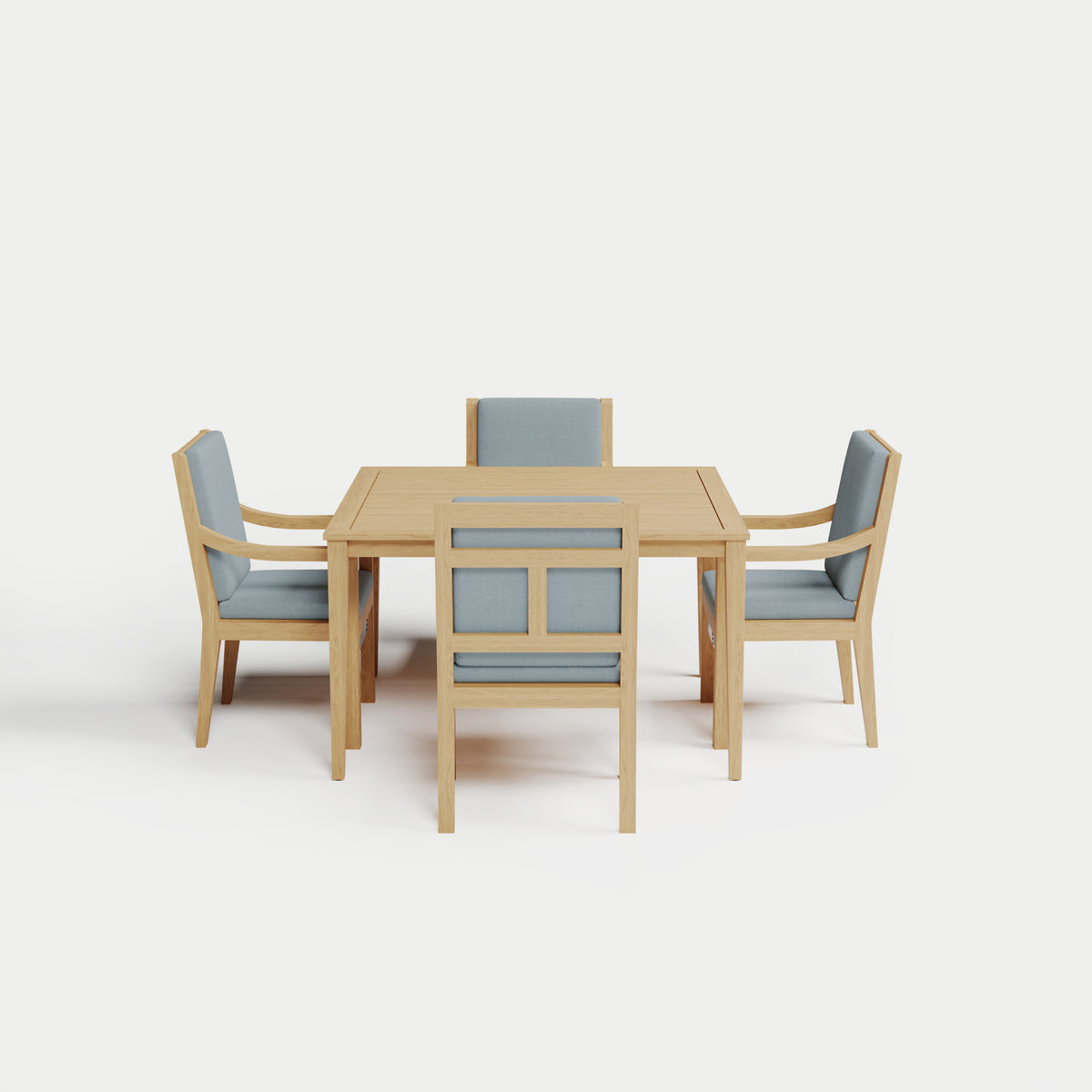 Heated Dining Set - Square Table + 4 Armchairs 
