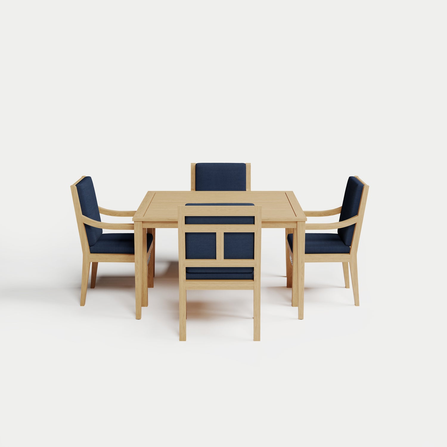 Heated Dining Set - Square Table + 4 Armchairs 