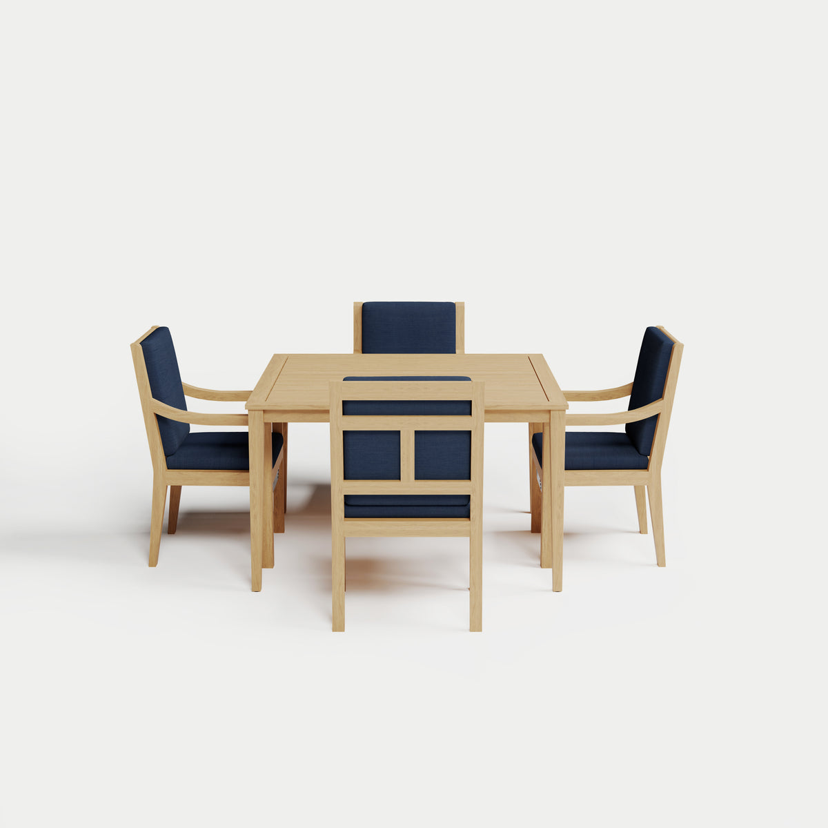 Heated Dining Set - Square Table + 4 Armchairs 