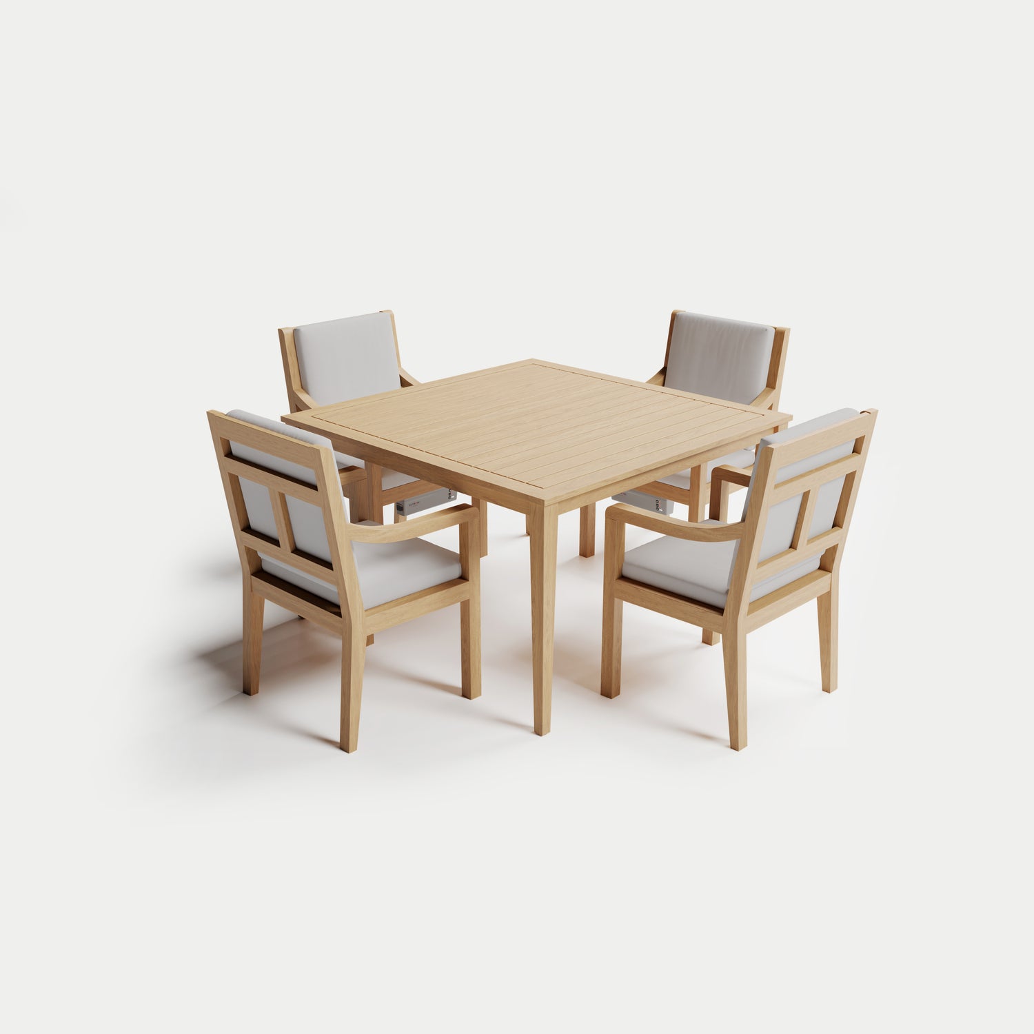 Heated Dining Set - Square Table + 4 Armchairs 