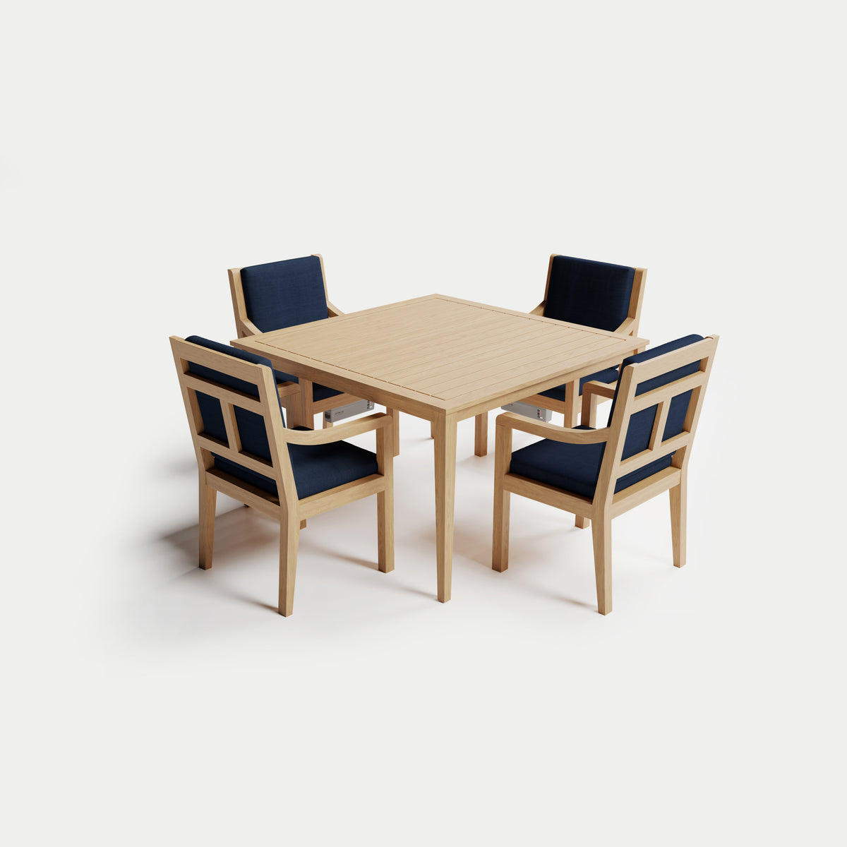 Heated Dining Set - Square Table + 4 Armchairs 