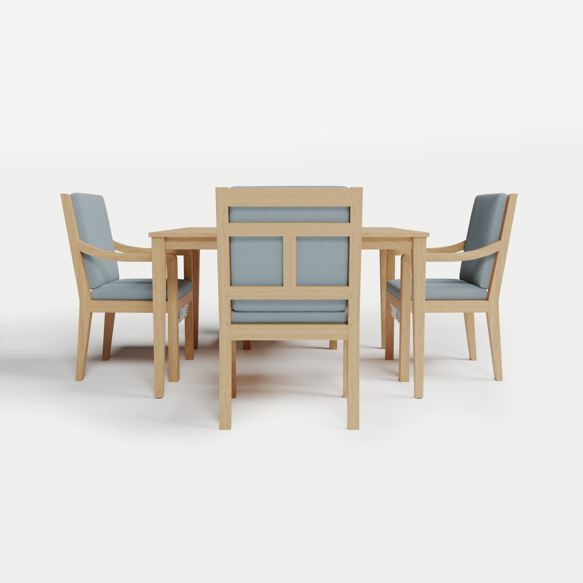 Heated Dining Set - Square Table + 4 Armchairs 