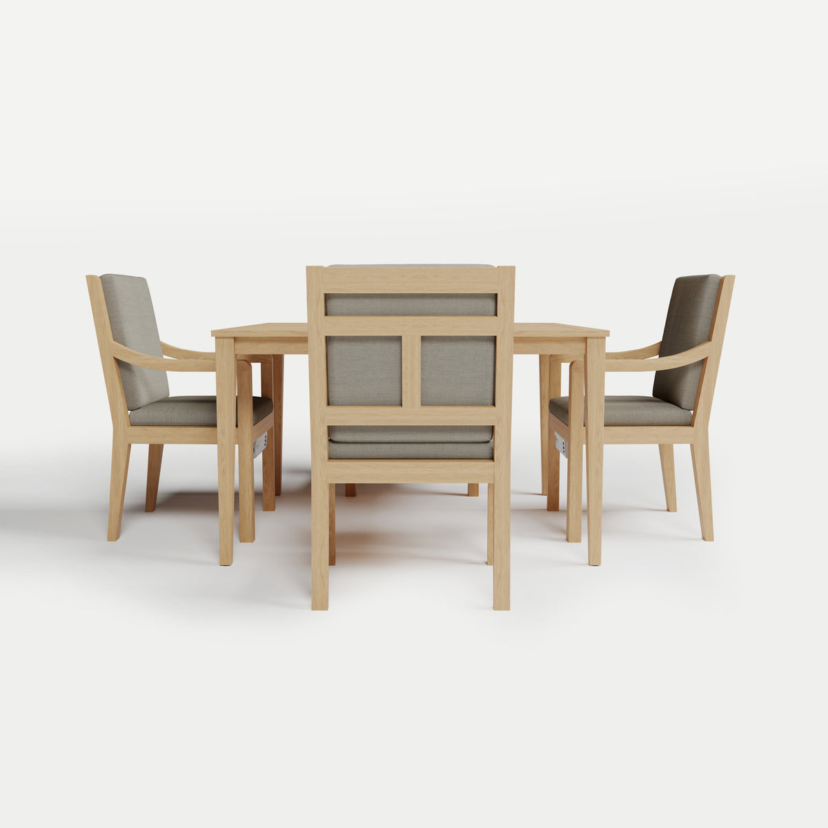 Heated Dining Set - Square Table + 4 Armchairs 