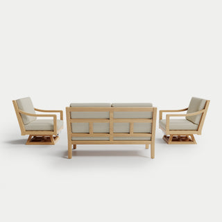 Heated Outdoor Teak Loveseat + Swivel Set 