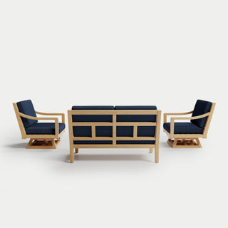 Heated Outdoor Teak Loveseat + Swivel Set 
