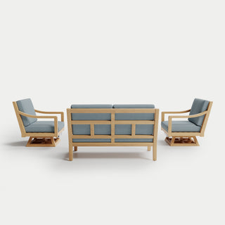 Heated Outdoor Teak Loveseat + Swivel Set 