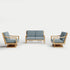 Heated Outdoor Teak Loveseat + Swivel Set 