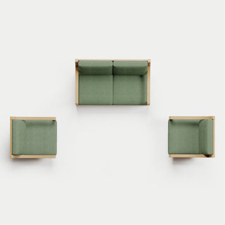Heated Outdoor Teak Loveseat + Swivel Set 