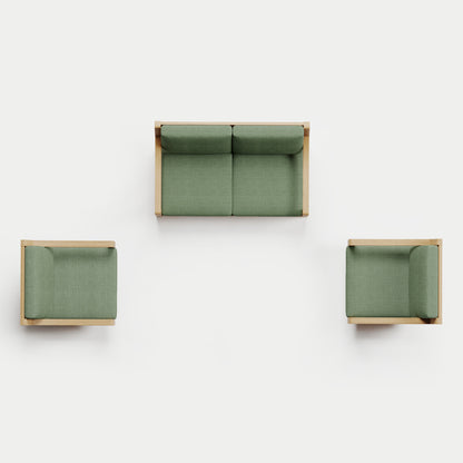 Heated Outdoor Teak Loveseat + Swivel Set 