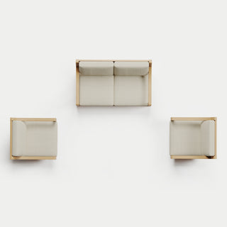 Heated Outdoor Teak Loveseat + Swivel Set 