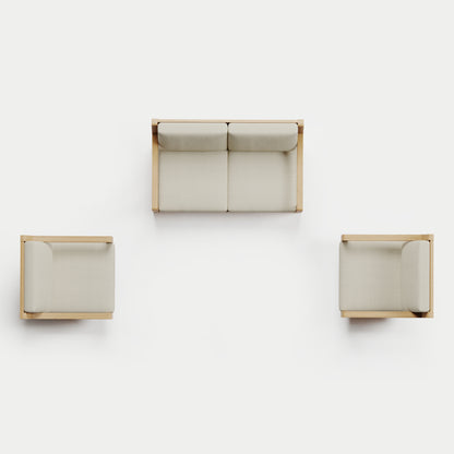 Heated Outdoor Teak Loveseat + Swivel Set 