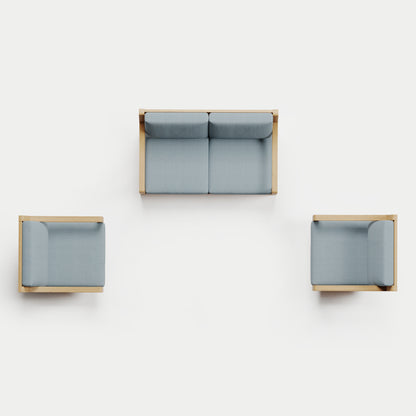 Heated Outdoor Teak Loveseat + Swivel Set 