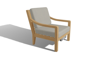 Heated Outdoor Teak Lounge Chair 