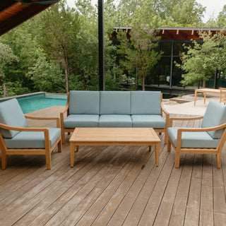 Heated Outdoor Teak Sofa Set 