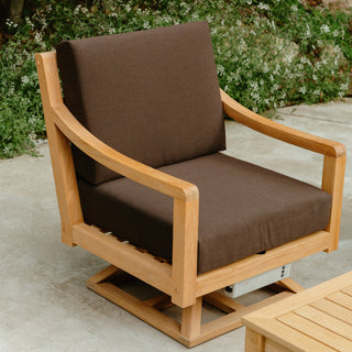 Heated Outdoor Teak Swivel Chair 