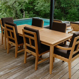 Solerno Heated Dining Set - Rectangle Table + 4 Armless + 2 Armchairs