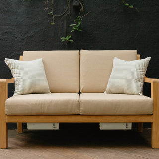 Heated Outdoor Teak Loveseat 