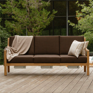 Heated Outdoor Teak Sofa 