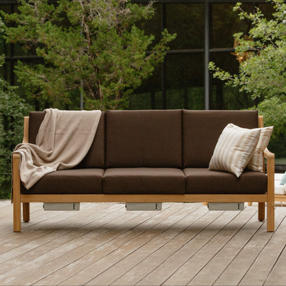 Heated Outdoor Teak Sofa 