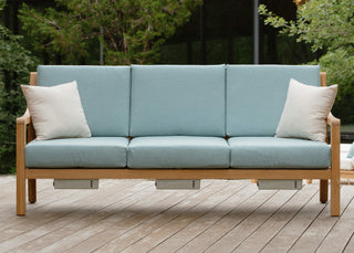 Heated Outdoor Teak Sofa 