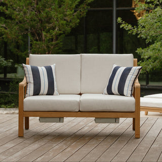 Heated Outdoor Teak Loveseat 