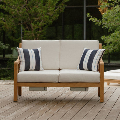 Heated Outdoor Teak Loveseat 