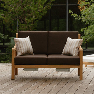 Heated Outdoor Teak Loveseat 
