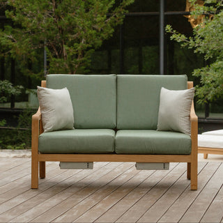Heated Outdoor Teak Loveseat 