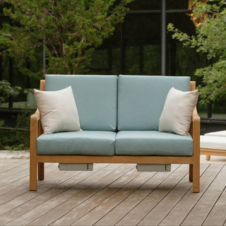Heated Outdoor Teak Loveseat 