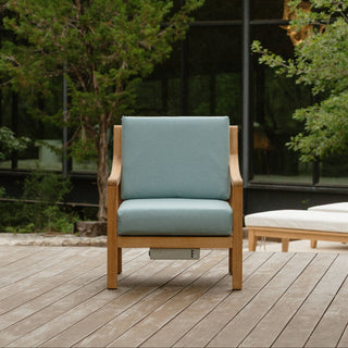 Heated Outdoor Teak Lounge Chair 