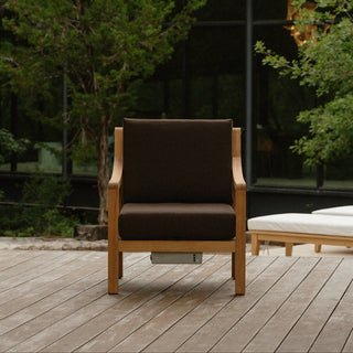 Heated Outdoor Teak Lounge Chair 
