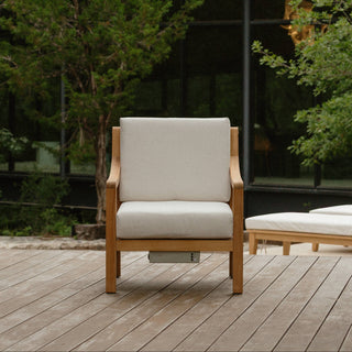 Heated Outdoor Teak Lounge Chair 