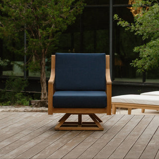 Heated Outdoor Teak Swivel Chair 