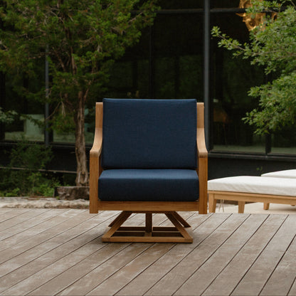 Heated Outdoor Teak Swivel Chair 