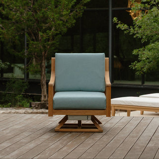 Heated Outdoor Teak Swivel Chair 