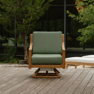 Heated Outdoor Teak Swivel Chair 
