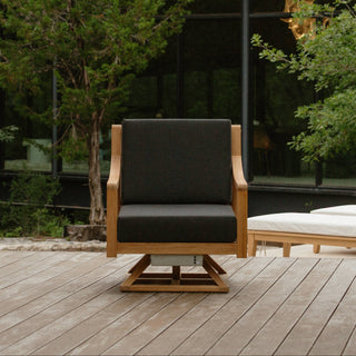 Heated Outdoor Teak Swivel Chair 