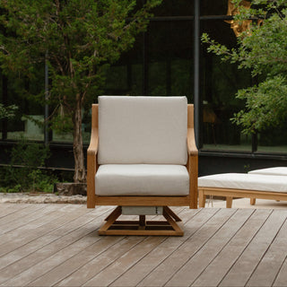 Heated Outdoor Teak Swivel Chair 