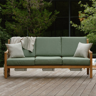 Heated Outdoor Teak Sofa 