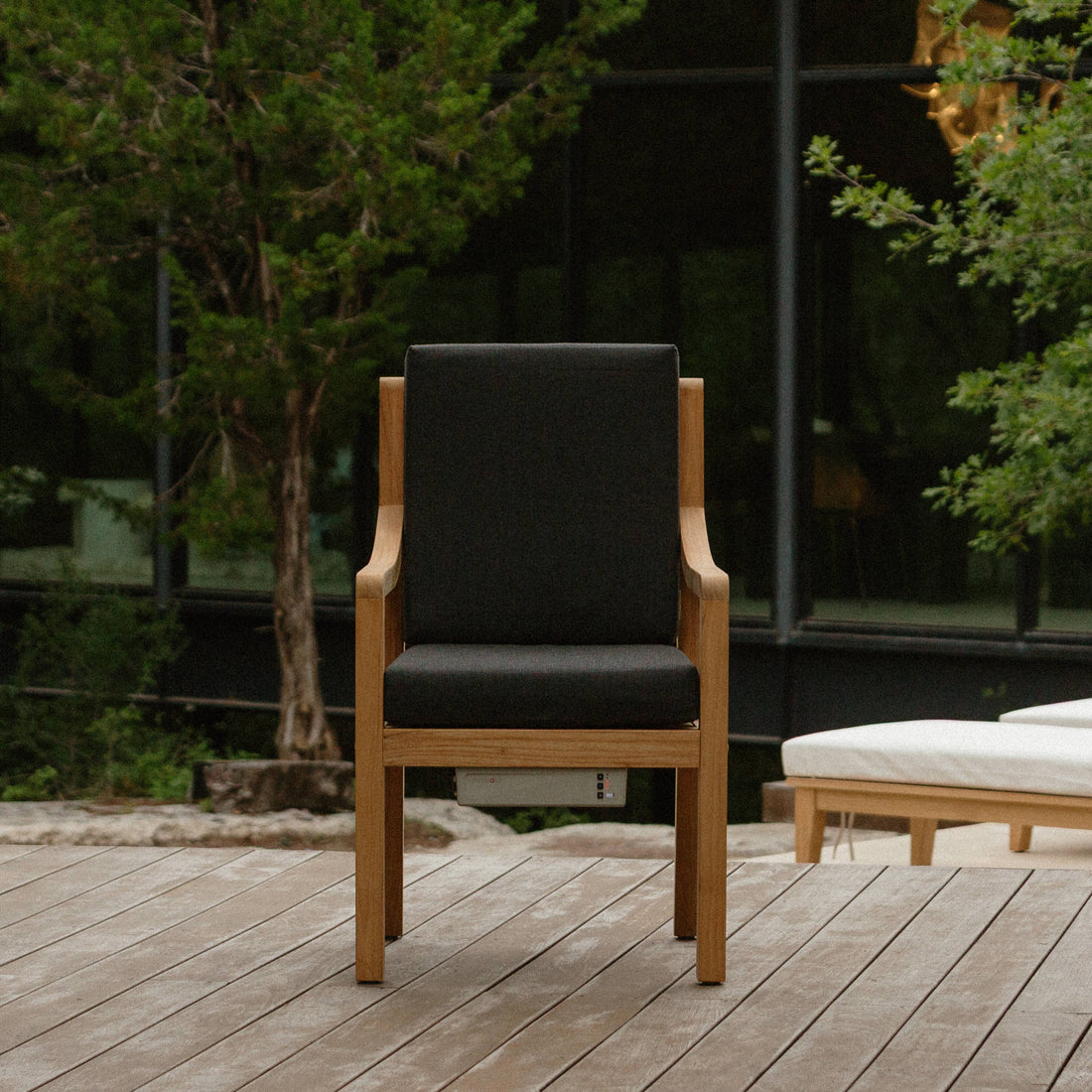 Heated Outdoor Teak Dining Chair 
