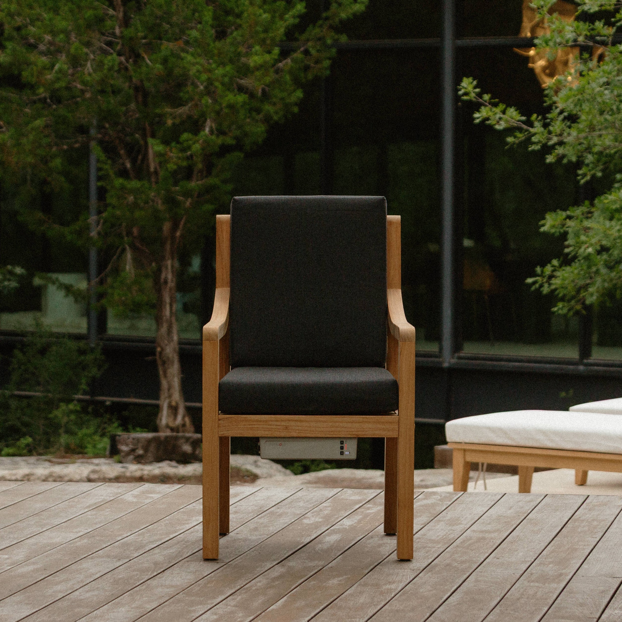 Heated Outdoor Teak Dining Chair 