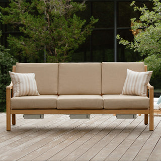 Heated Outdoor Teak Sofa 