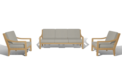 Heated Outdoor Teak Sofa Set 