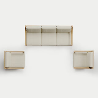 Heated Outdoor Teak Sofa + Swivel Set 