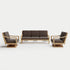 Heated Outdoor Teak Sofa + Swivel Set 