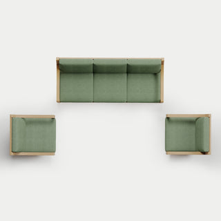 Heated Outdoor Teak Sofa + Swivel Set 