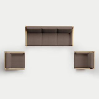 Heated Outdoor Teak Sofa + Swivel Set 