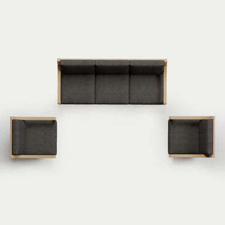 Heated Outdoor Teak Sofa + Swivel Set 