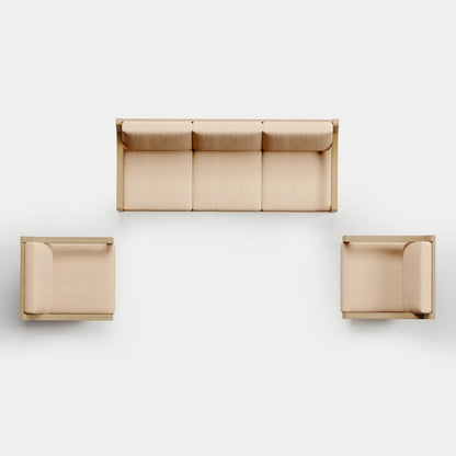 Heated Outdoor Teak Sofa + Swivel Set 